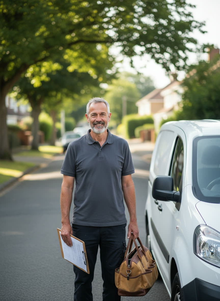 Owner at the van